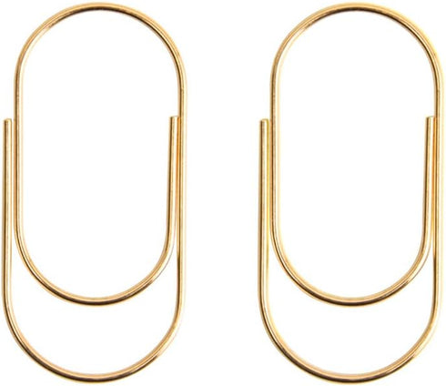 Gold Paper Clips, 20pcs 50mm 1.97" Jumbo Fat Wide Paper Clips Non-Skid Smooth Finish Steel Wire Medium Office Supply Accessories by Supfoxer