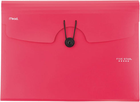 Five Star 6 Pocket Expanding File Organizer, Plastic Expandable File Folders, 13" x 9-1/4", 1 Count