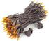 50 100 Bulbs 6" Commercial Novelty Lights Feet Traditional Incandescent Mini Lights, Amber on Brown Wire with Spacing