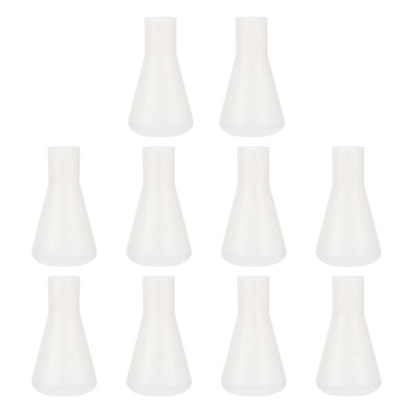 ULTECHNOVO 10pcs Plastic Erlenmeyer Flasks, Narrow Mouth Lab Flask with Scale for School Experiments