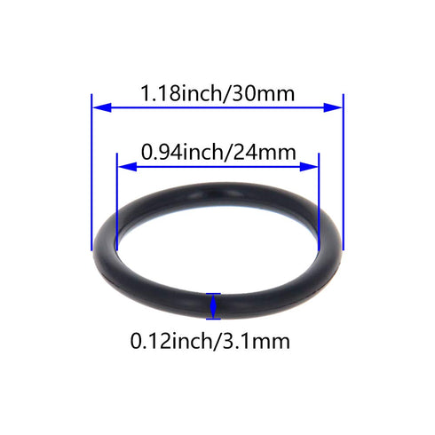 Othmro 50pcs Nitrile Rubber O-Rings, 30mm OD, 3.1mm Wire Dia, Black Washers for Oil or Air Sealing