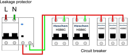 Miniature Circuit Breaker HSB6C 16Amp Current 2 Pole Type C 6kA Breaking Capacity Din Rail Mounting
