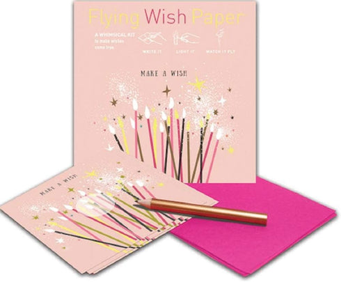 Flying Wish Paper Pack, 1 1 (2 Sets) 5" 5" Combo x Cherry Blossoms + x Make A Wish, Mini Kit Combos, Write it, Light