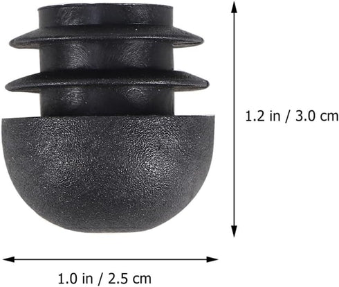 Roleader 50pcs Black Round Plastic Tubing Plug Caps, Thickened Pp Chair Leg End Caps Inserts, Furniture Leg Glides