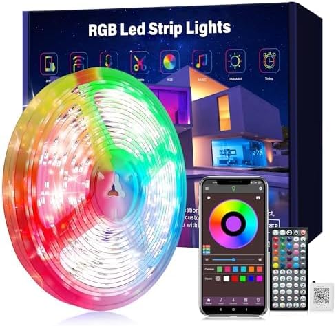 Ledagic Led Lights for Bedroom 50ft Music Sync Color Changing Led Strip Lights