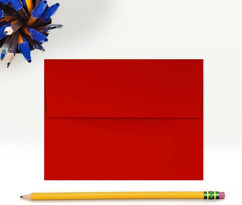 LUXPaper A2 Invitation Envelopes, 4 3/8" x 5 3/4", Holiday Red, 60lb Text, 50 Qty