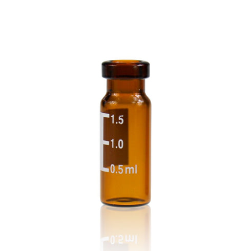 Amber Glass Crimp Top Vial, 2 mL, 11 mm Wide Opening, 12 mm x 32 mm, Pack of 100