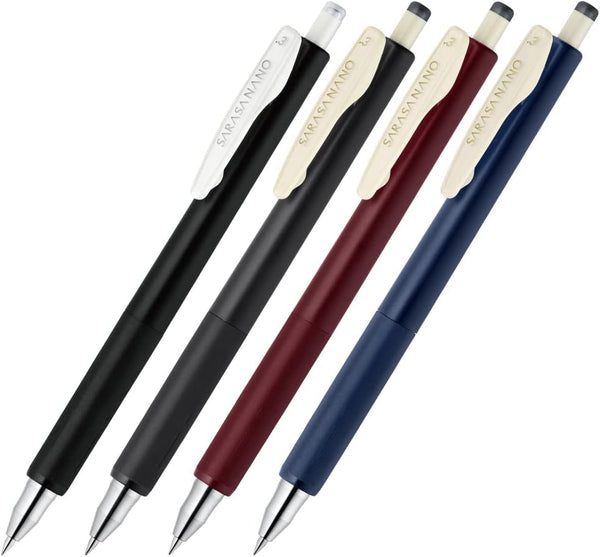 Zebra Sarasa Nano JJH72-BK4C-AZ Gel Ballpoint Pen, 0.01 inches (0.3 mm), Black Color, Set of 4