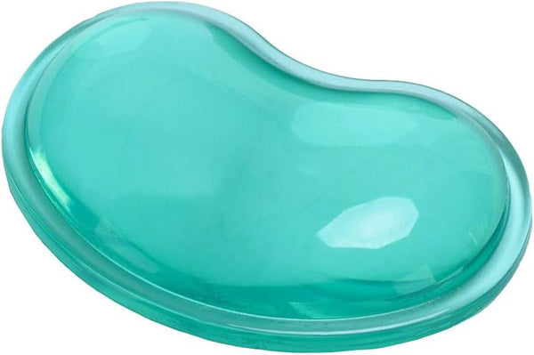 Ergonomic Silicone Gel Wrist Support Mouse Pad - Clear Heart-Shaped Translucent Hand Pillow Cushion, Green