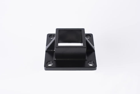 Floor Mount Post Flange for 2" Square Fence Post and Deck Railing, Heavy Duty Aluminum