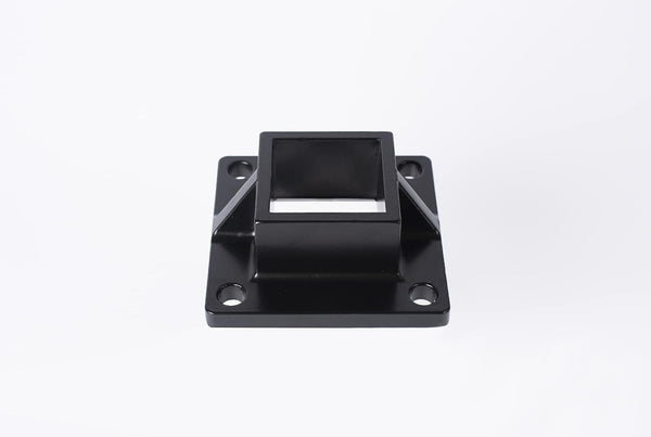 Floor Mount Post Flange for 2" Square Fence Post and Deck Railing, Heavy Duty Aluminum