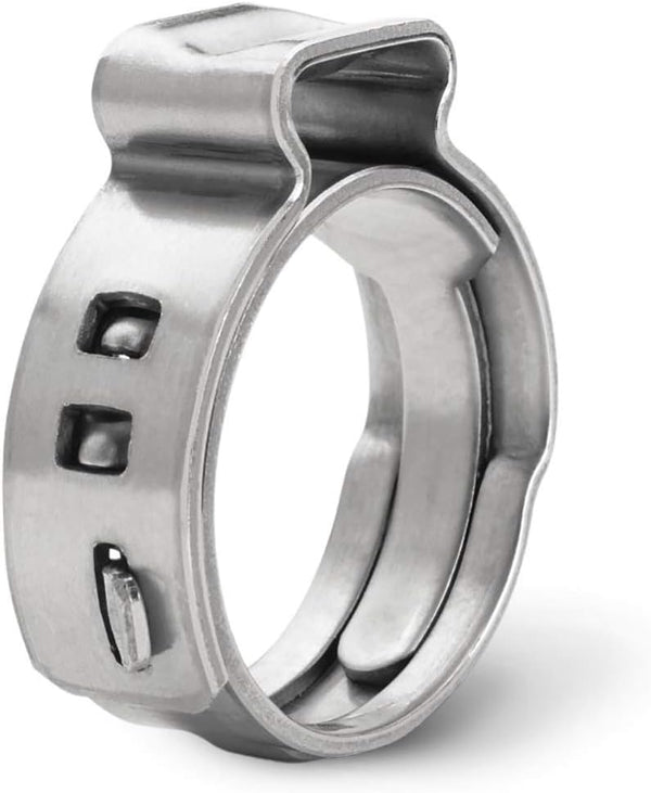 PUDS0038 3/8 Inch Oetiker Stainless Steel Crimp Rings, 360 Deg Stepless, Narrow Band, One Clamp Size