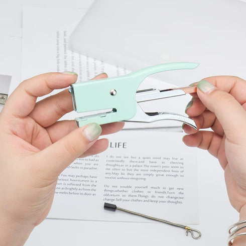 Mini Hand Held Plier Stapler, Green Metal Desktop Stapler, Cute Staplers, 25 Sheet Capacity, No.10 Staples for Home