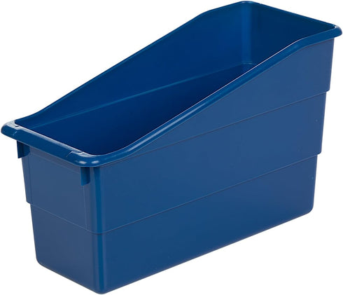 Really Good Stuff Durable Book and Binder Holder, Single Bin, Navy, 5 ½” x 12 ½” x 7 ½” for Classroom Storage
