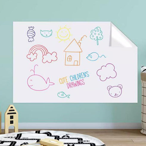 Vaguelly Self Adhesive White Board, Dry Erase Board Sticker for Wall, Small Erasable Board, Self Adhesive Board Pp