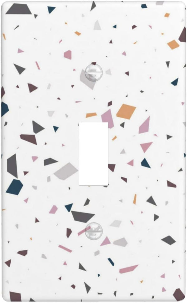 Terrazzo Single Toggle Light Switch Plate, Decorative Electrical Wall Cover Plate