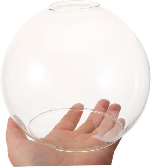 PRETYZOOM Clear Glass Globe Pendant Light Shade Dual Opening Chandelier Replacement Cover for Wall Sconces Easy Access