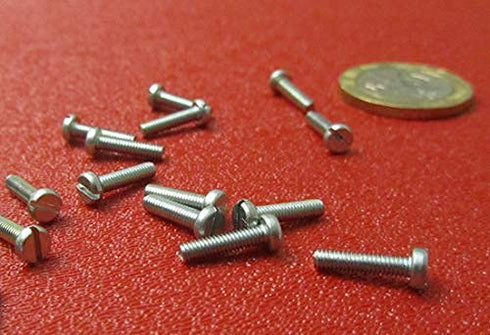 K-mac 18-8 M2.5 .45 mm 10 mm 200 Zinc Plated Stainless Steel Cheese Head Slotted Machine Screws, FT, x Thread Size x
