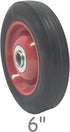 Solid Rubber Flat Free Tire 6" x 1.5" Hand Truck Wheel - 1.25" Offset Hub – 5/8" Axle - 350 lbs Capacity by UI PRO TOOLS