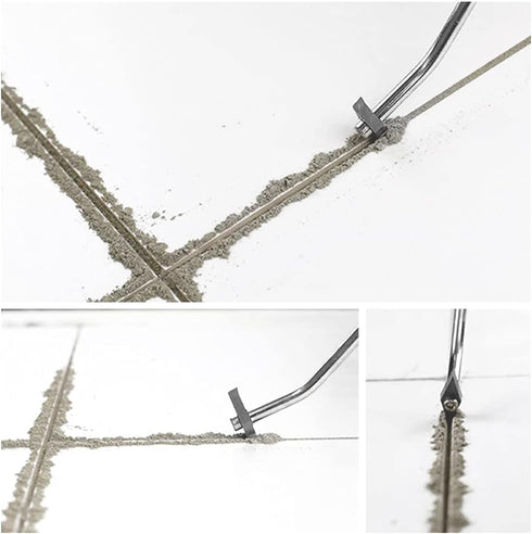 NEMTMCUA Hand Caulking Removal Tool,Steel Head Grout Cleaner Scraper Scrubber Brush Tile Joint Cleaning Brush Tiles Gap