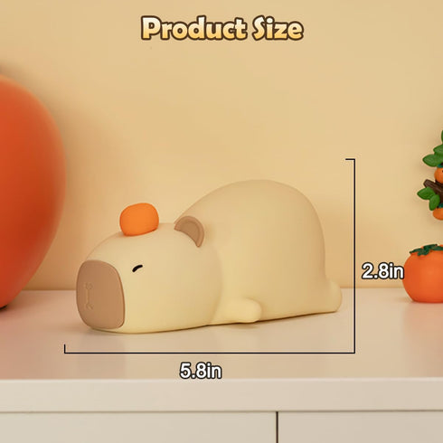 Night Light for Kids, Cute Silicone Lying Flat Capybara Nursery Light for Baby Room and Toddler, Rechargeable LED