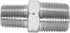 1 Piece 3/8" x 1/4" Male NPT Hex Nipple, Plated Steel Hydraulic Fitting Adapter