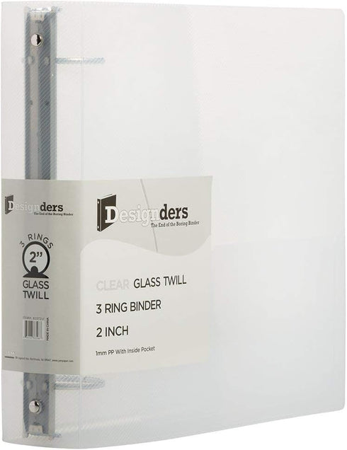 JAM PAPER Clear 2 Inch Plastic Binder - 3 Ring Binder - Sold Individually