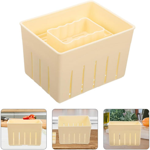 VANZACK 140x105x95mm Homemade Tofu Press Mold DIY Soybean Curd Maker Kitchen Tofu Pressing Mold for Homemade Cheese
