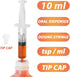 10mL Syringe for Liquid, Food, Oral, Scientific Labs, Measurement, Dispensing, Press-In Adapter, Craft, Big Tip with Cap- 3 Pack 10ml Syringes with tsp & mL Measurement
