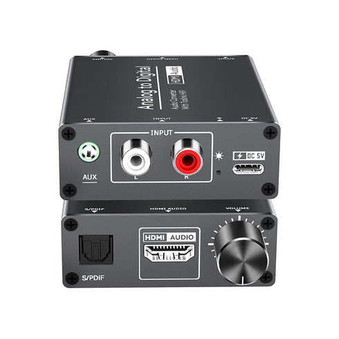 kiisdaa Analog to TOSLINK Digital Optical Audio and HDMI Audio Converter, 3.5mm AUX