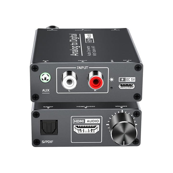 kiisdaa Analog to TOSLINK Digital Optical Audio and HDMI Audio Converter, 3.5mm AUX