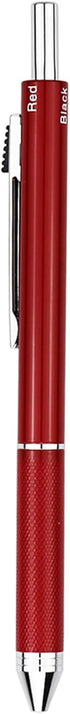 DUNBONG Metal Multifunction Pen - 4 in 1 Multicolor Pen, 0.5mm Mechanical Pencil, 1-Count (Red)