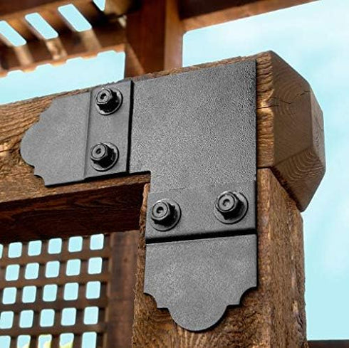 Ozco Building Products 56614 Flush Outside 90-Degree Plate Connector, Black (2 per Pack)