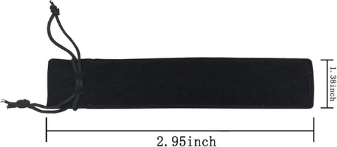 WAFJAMF 20pcs Velvet Drawstring Pen Pouch, Black Color Pencil Bag/Holder