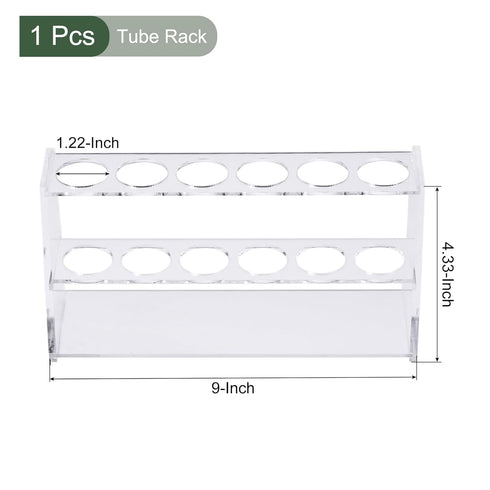YOKIVE Tube Rack, Acrylic Test Tube Rack Holder | Great for 100ml Lab Test Tube(Clear, 6-Sockets)