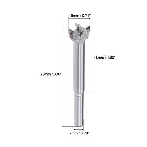 uxcell Forstner Drill Bits 18mm, Tungsten Carbide Wood Hole Saw Auger Opener for Woodworking