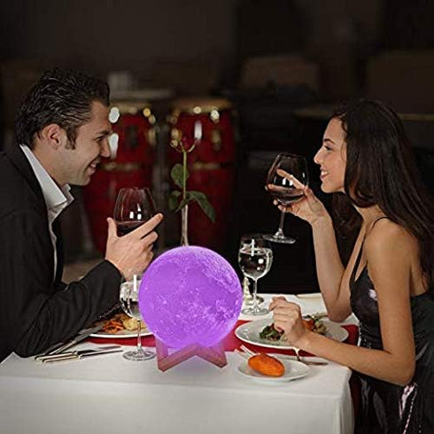 3D 16 (5.98 inch) LOGROTATE Moon Lamp, Print LED Colors RGB Moon Light, Decorative Lights Night Light with Remote&Touch