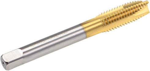 uxcell M10 x 1.5 Spiral Point Plug Threading Tap, High Speed Steel HSS 6542, Titanium Coated for Thread Repair
