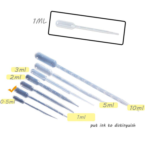 300PCS Disposable Plastic Clear Liquid Dropper Pipette Eye Droppers, 1ml Volumetric Essential Oils Pipettes