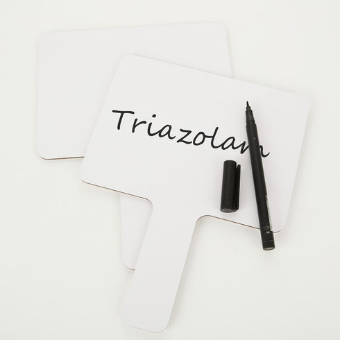 QTLCOHD 25 Pack Dry Erase Answer Paddle, 5 x 7 Inch Hand Held White Boards, Mini Double-Sided Auction Paddles