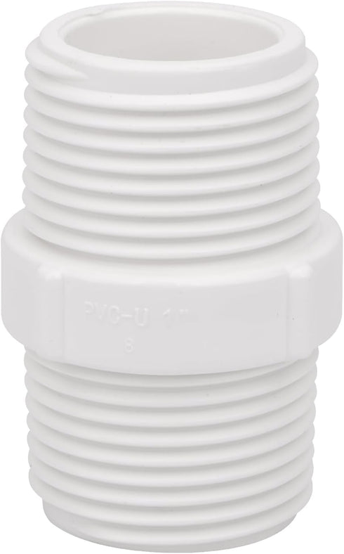 20Pack 1 Inch PVC Nipple Male Thread Coupling Adapter Connector, 1" PVC NPT Male Thread Coupling Pipe Fitting