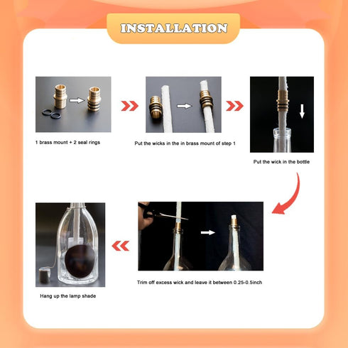 6PCS Wine Bottle Torch Wicks, Torch Light,Outdoor Torches,Table Torch,Citronella Torch,Garden Torch,Patio