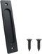 7 Inch Rectangular Flush Pull, Recessed Barn Door Handle for Sliding Pocket Doors, Gates, Garages, Sheds (Matte Black)