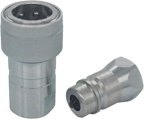 1-Set 3/8'' Ag ISO5675 Carbon Steel Hydraulic Quick Connect Coupling/Coupler Poppet Valve with Dust Cap