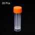 PATIKIL 5mL Plastic Test Tubes - 20 Pack Frozen Container Storage with Screw Cap for Lab Laboratory Science, Clear