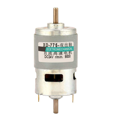 775 DC 12V/24V 50W High Electric Motor, 4500/9000RPM Dual Output Shaft Ball Bearing Driver for DIY Parts by Walfron