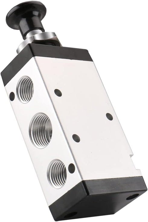 Baomain Hand Pull Valve, 2 Position 5 Way G3/8 Air Hand Lever Operated Valve, Manual Control Push-Pull