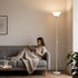 Generic Bulbs Modern Floor Lamp with Reading Light White Metal Stand with White Plastic Shades, Floor Lamp for Living