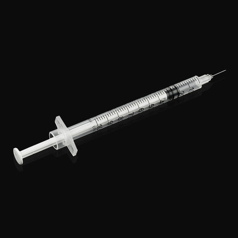 U 100 1cc Syringe 1ml 31 Gauge 5/16 Inch 8mm with Disposable Gauze Pads, Individual Package, 20 Pack