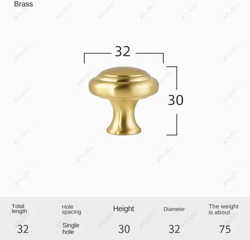 Aoleegatt Handle(7742) Modern Minimalist Pure Brass Wardrobe Door Cabinet Handle European American Style Storage